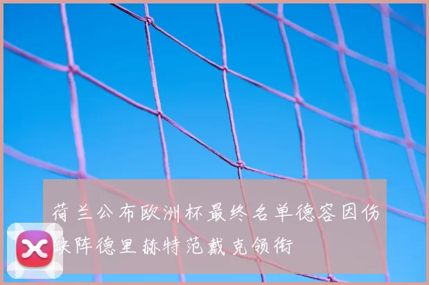 荷兰公布欧洲杯最终名单德容因伤缺阵德里赫特范戴克领衔